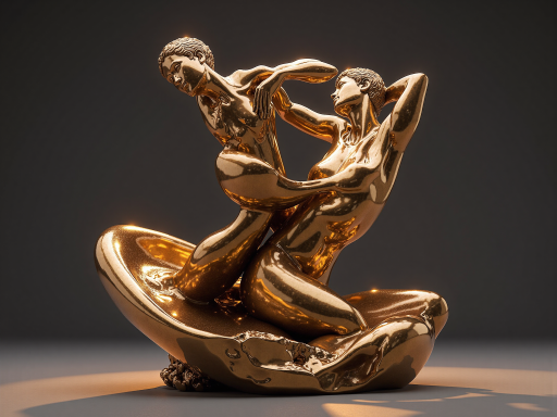 大型青铜雕塑作品，抽象艺术风格，表面光滑质感，户外展示效果